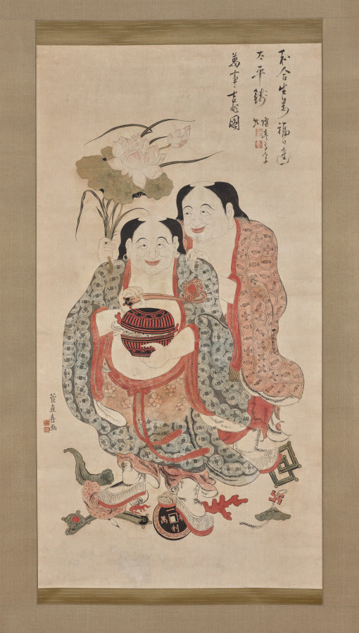 The Two Immortals of Harmony and Unity by  - Classic Painting canvas print