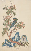 Picture of a Cat, a Bird, and a Crabapple by  - Classic Painting canvas print