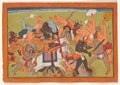 Battle between monkeys and demons, from the Shangri Ramayana by  - Classic Art canvas print