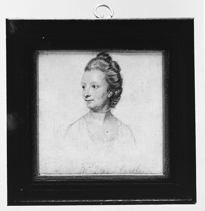 Mrs. Caroline Deas by John Smart - Watercolor canvas print
