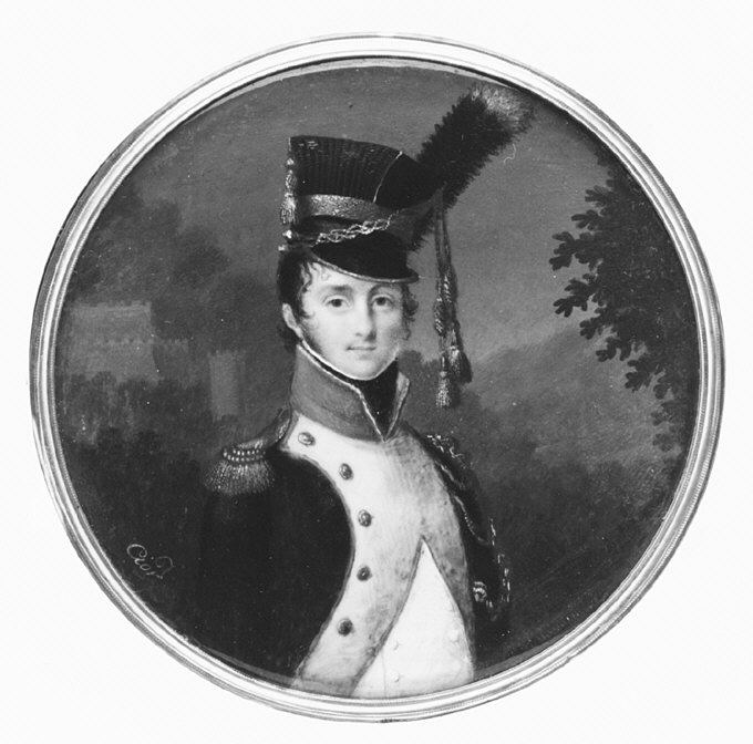 Portrait of an Officer by Charles Pierre Cior - Classic Art canvas print