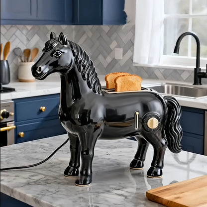 Creative 2-Slice Toaster | Horse Design Cute Aesthetic Kitchen Appliance for Cozy Breakfast & Unique Home Decor