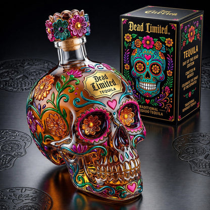 🔥🍷Limited edition Day of the Dead tequila bottle🎁 -2