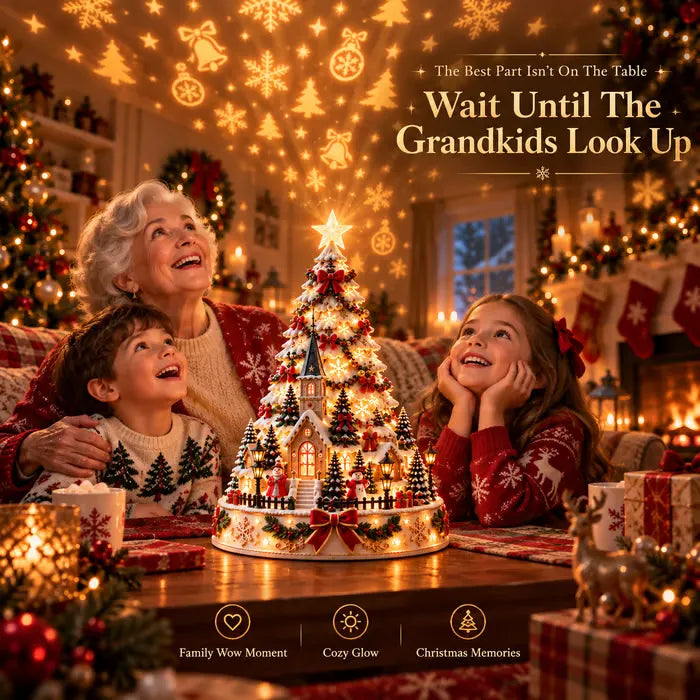 💯 Last day 49% OFF - 🎄Christmas Village Projection Centerpiece