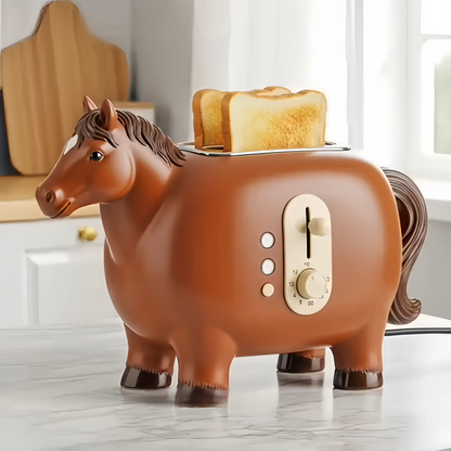 Creative 2-Slice Toaster | Horse Design Cute Aesthetic Kitchen Appliance for Cozy Breakfast & Unique Home Decor