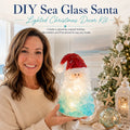 🔥Last Day 49% OFF – 🎅 Beginner-Friendly DIY Lighted Sea Glass Santa Christmas Decor Kit | Complete Kit with Sea Glass Pieces, Warm Fairy Lights & Step-by-Step Guide Included 💕