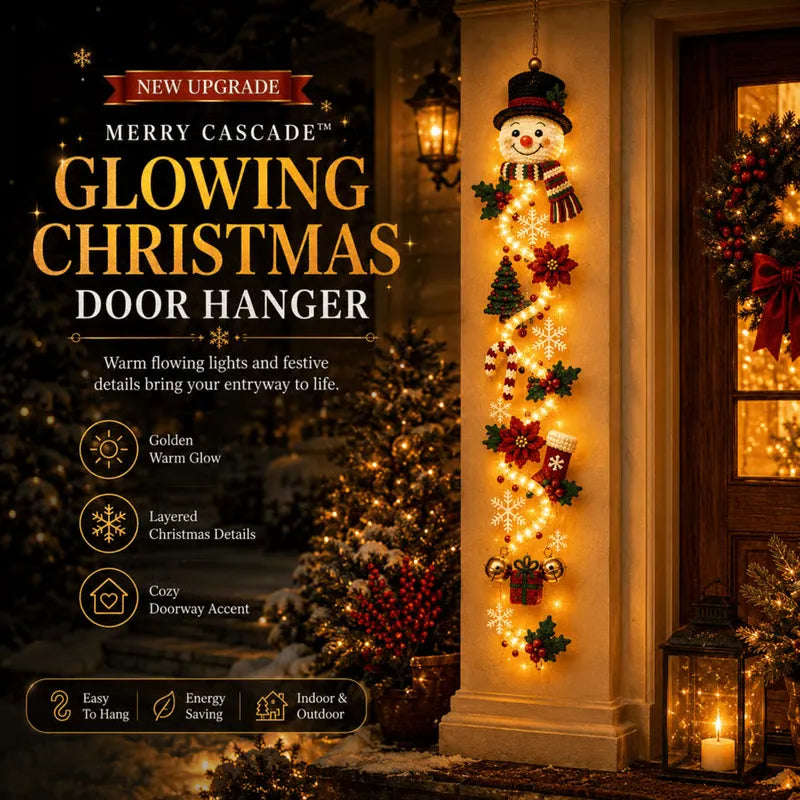 ⏳ Last day! 49% OFF – 🎅MerryCascade Glowing Christmas Door Hanger