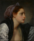 Study of a Womans Head by Jean-Baptiste Greuze - Classic Art canvas print