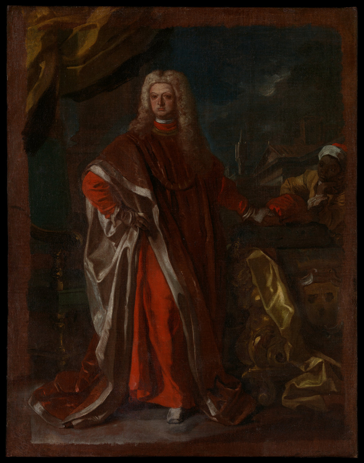 Diego Pignatelli d'Aragona 16871750 and an Enslaved Servant by Francesco Solimena - Oil Painting canvas print