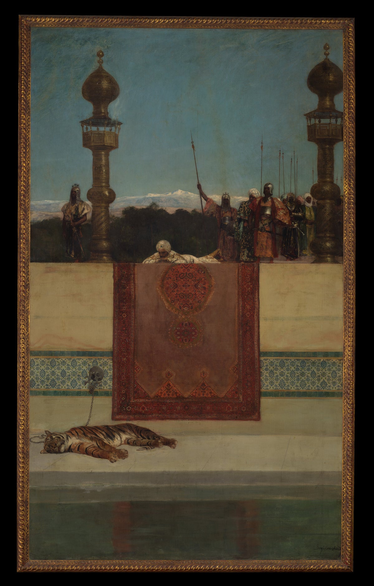 The Sultan's Tiger by Benjamin-Constant (Jean-Joseph-Benjamin Constant) - Oil Painting canvas print