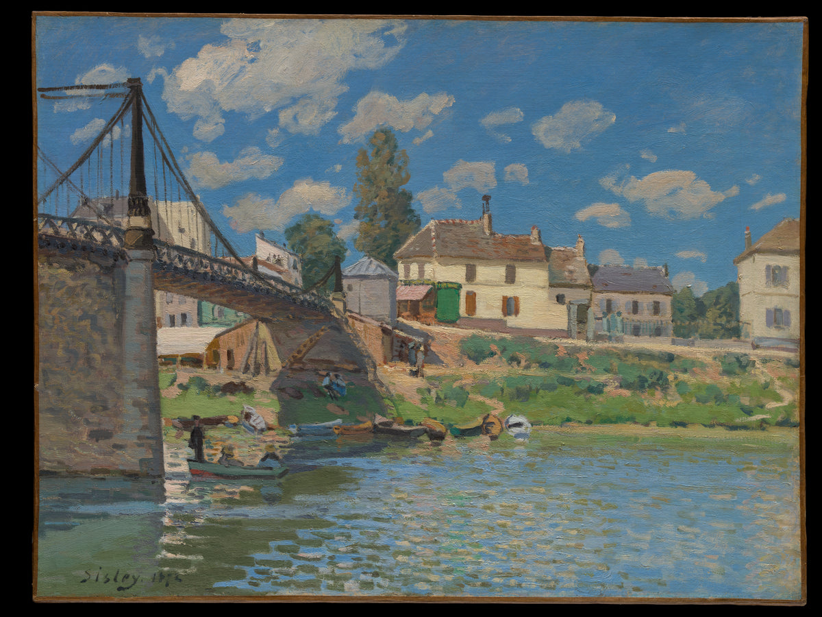 The Bridge at Villeneuve-la-Garenne by Alfred Sisley - Oil Painting canvas print
