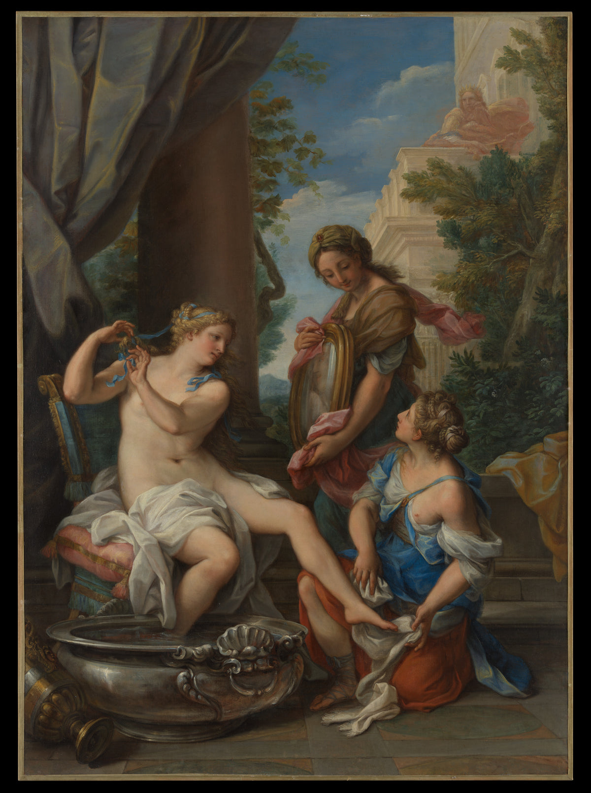 Bathsheba at Her Bath by Giuseppe Bartolomeo Chiari - Oil Painting canvas print