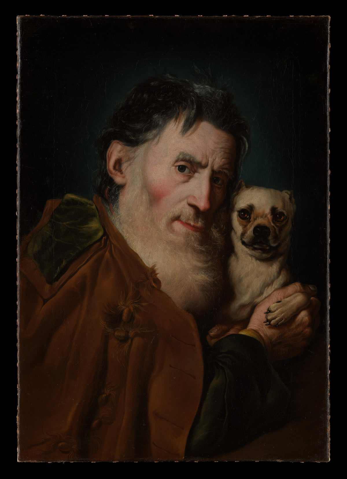 An Old Man with a Dog by Giacomo Ceruti - Oil Painting canvas print