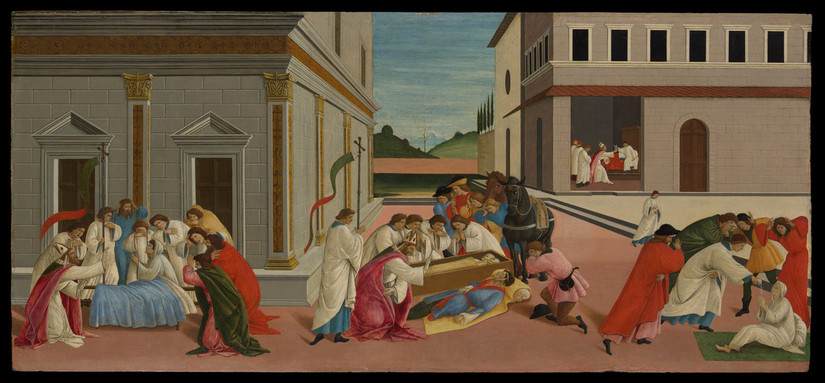 Three Miracles of Saint Zenobius by Botticelli (Alessandro di Mariano Filipepi) - Renaissance canvas print