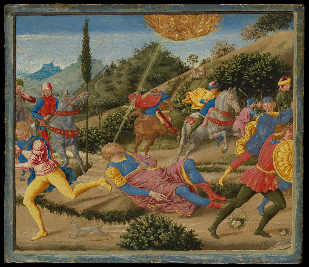 The Conversion of Saint Paul by Benozzo Gozzoli (Benozzo di Lese di Sandro) - Tempera canvas print