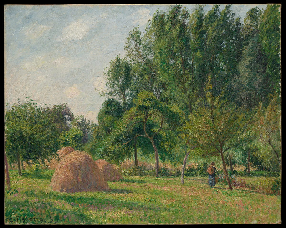 Haystacks, Morning, Eragny by Camille Pissarro - Impressionist canvas print