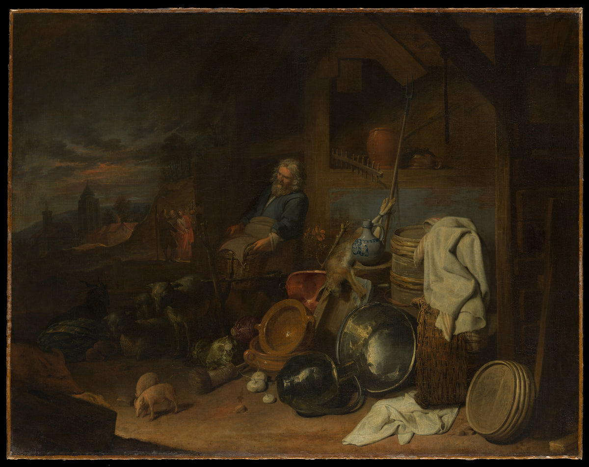 The Yard of the Inn at Emmaus by David Ryckaert III - Oil Painting canvas print