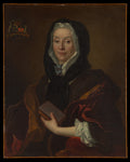 Portrait of a Woman Holding a Book by French Painter - Oil Painting canvas print
