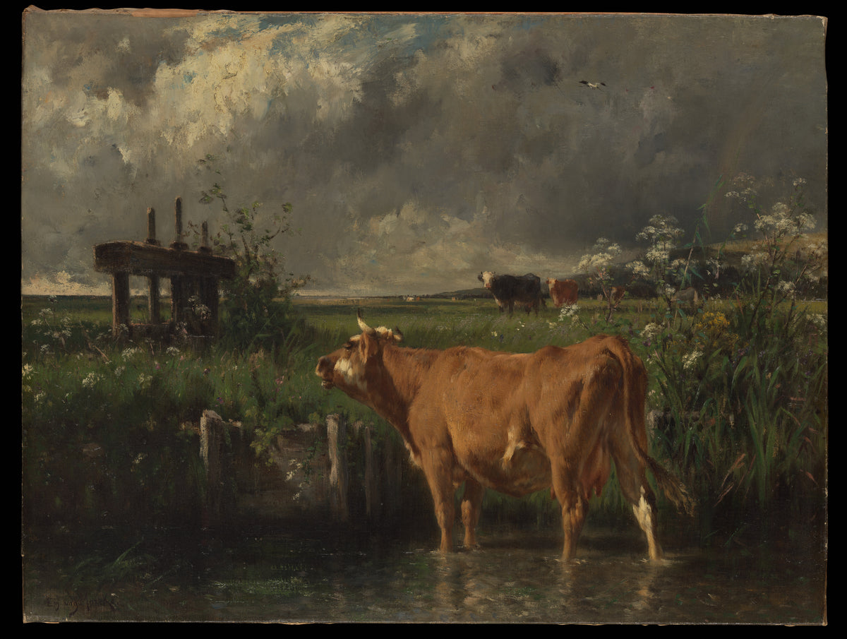 The Flood Gate by Emile van Marcke - Oil Painting canvas print
