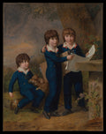 The Children of Martin Anton Heckscher Johann Gustav Wilhelm Moritz 17971865, Carl Martin Adolph 17961850, and Leopold born 1792 by Johann Heinrich Wilhelm Tischbein - Oil Painting canvas print