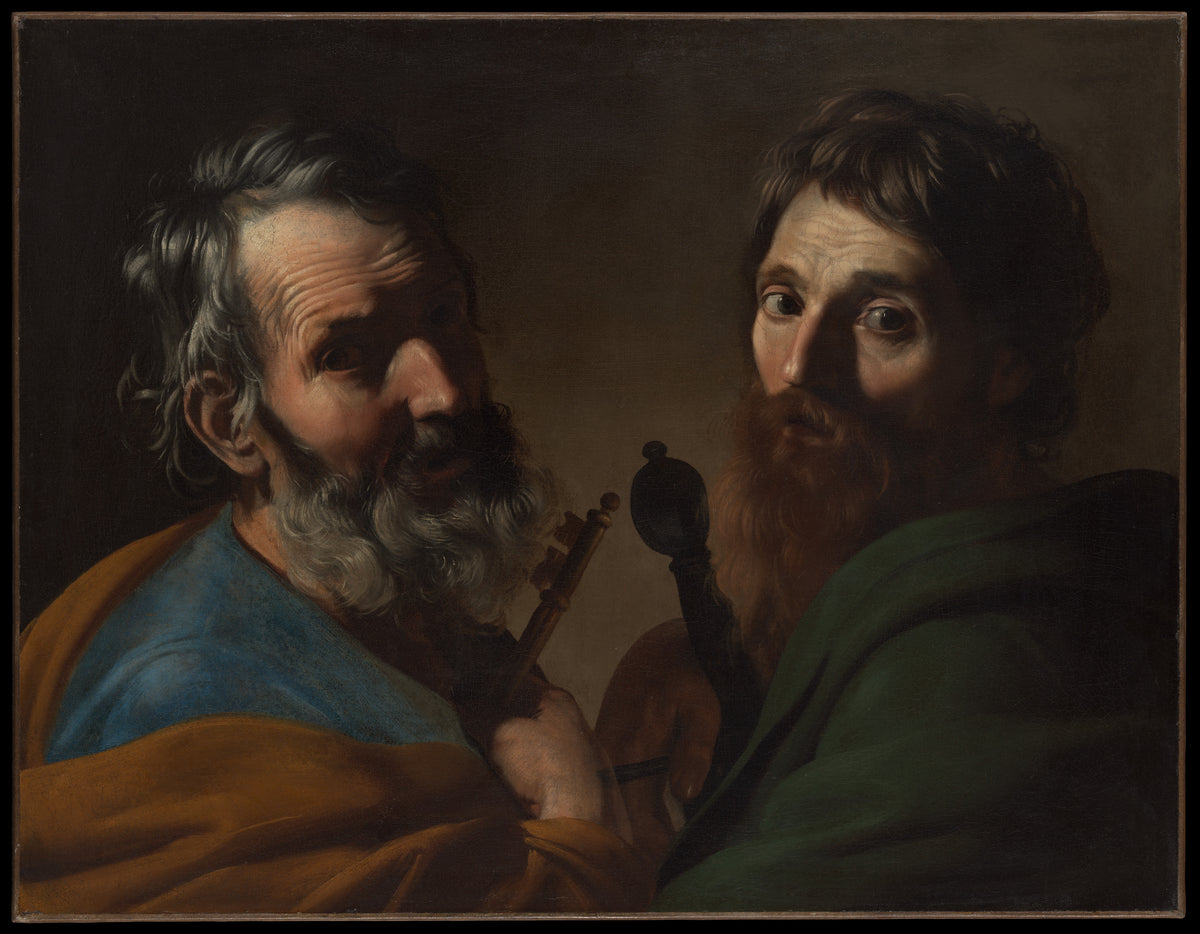 Saints Peter and Paul by Bartolomeo Manfredi - Oil Painting canvas print