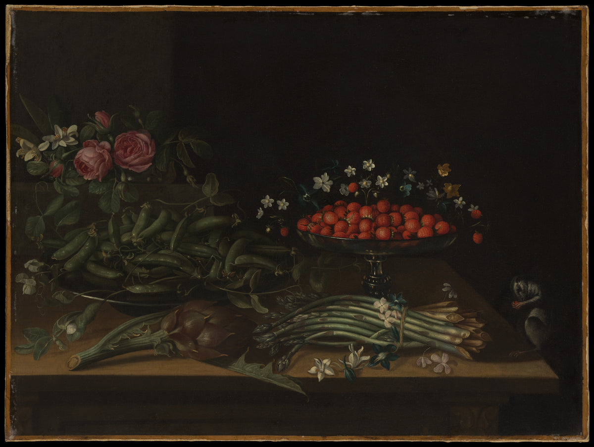 Still Life with Strawberries by French Painter - Oil Painting canvas print
