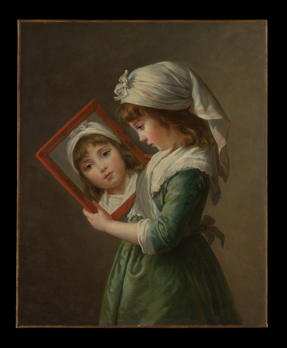 Julie Le Brun 17801819 Looking in a Mirror by Elisabeth Louise Vigée Le Brun - Oil Painting canvas print