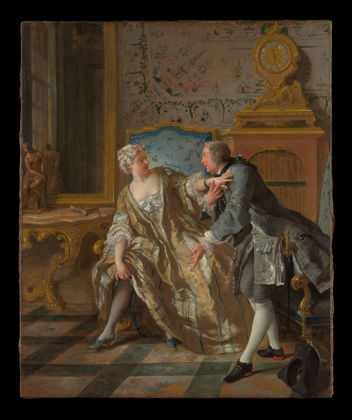 The Garter by Jean François de Troy - Oil Painting canvas print