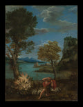 Landscape with Moses and the Burning Bush by Domenichino (Domenico Zampieri) - Classic Art canvas print
