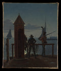 View from the Citadel Ramparts in Copenhagen by Moonlight by Martinus Rørbye - Oil Painting canvas print