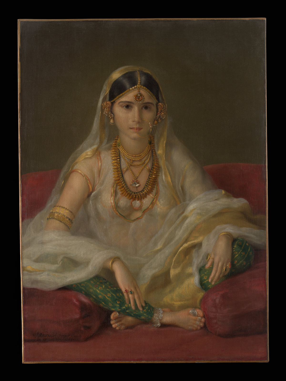 Portrait of a Mughal Woman by Francesco Renaldi - Oil Painting canvas print