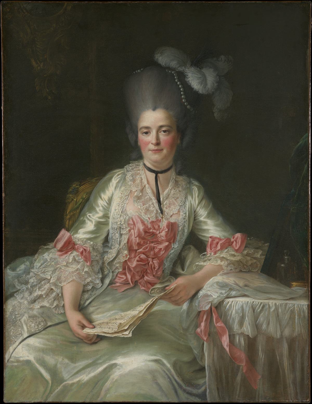 Marie Rinteau, called Mademoiselle de Verrires by François Hubert Drouais - Oil Painting canvas print