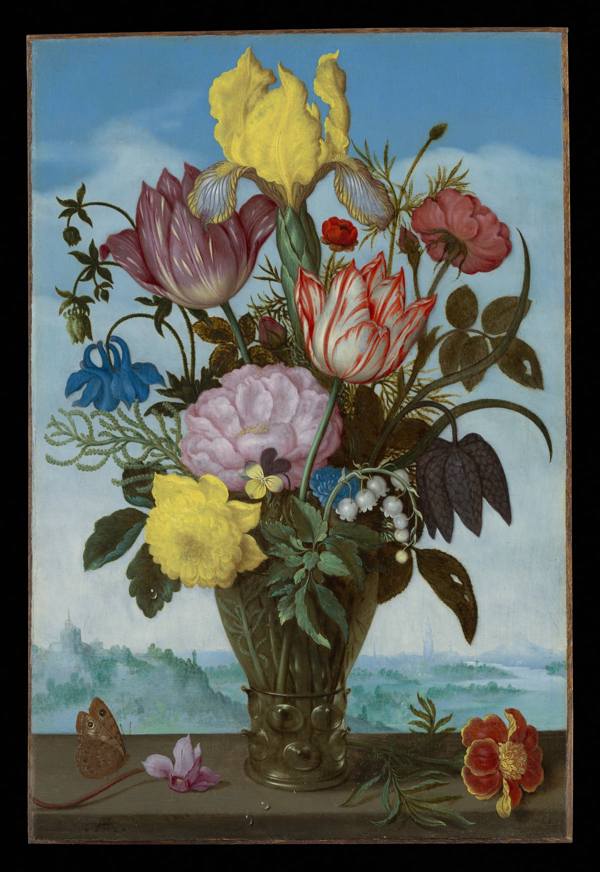Bouquet of Flowers in a Roemer by Ambrosius Bosschaert the Elder - Classic Art canvas print