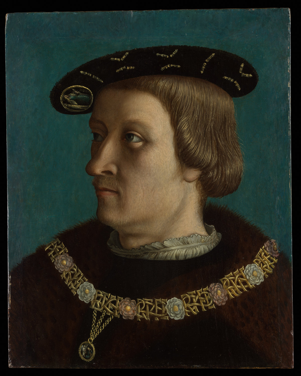 Portrait of a Man Wearing the Order of the Annunziata of Savoy by French Painter - Classic Art canvas print