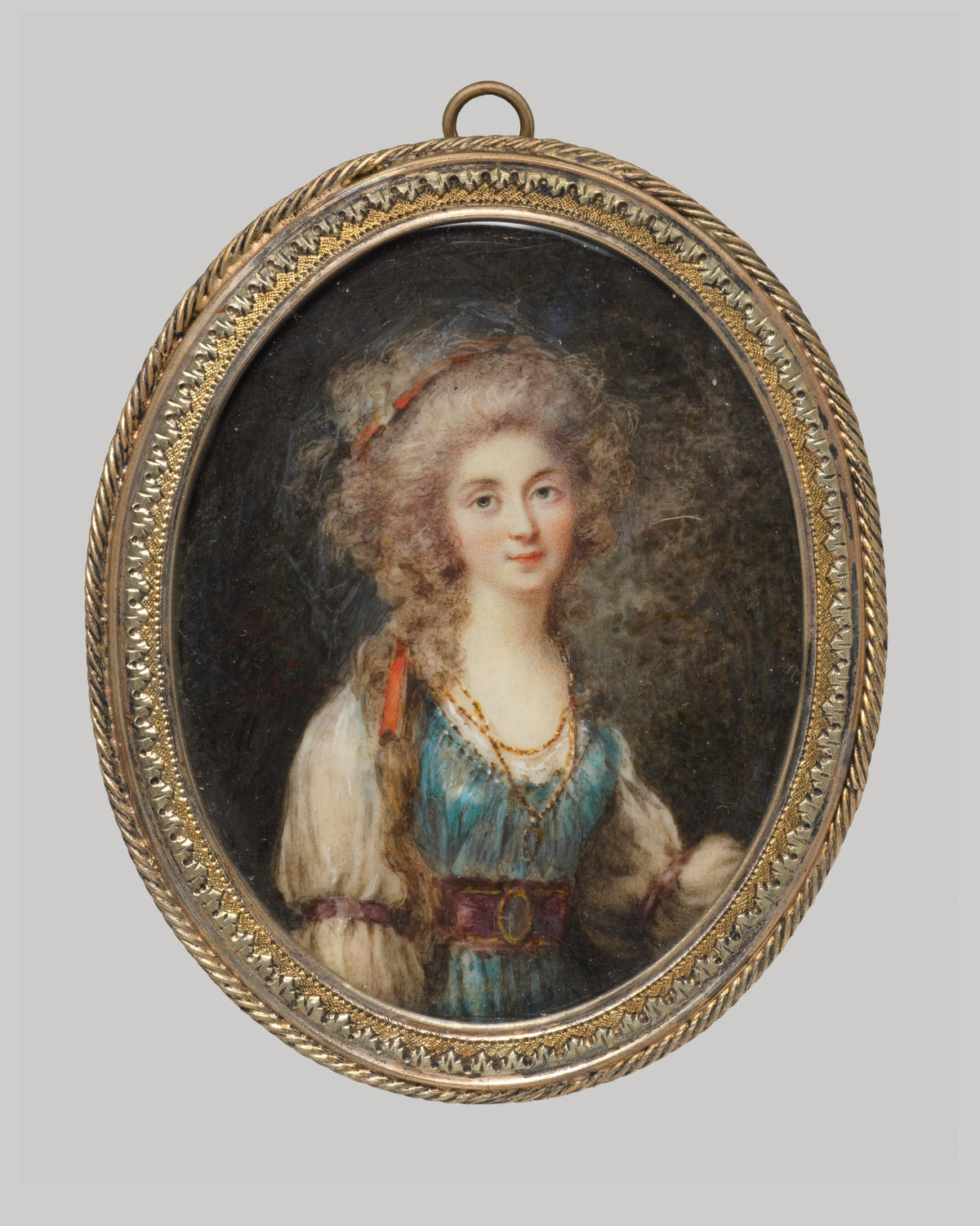 Portrait of a Young Woman by Peter Adolf Hall - Classic Art canvas print