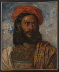 Study of a Man, Bust-Length, in Moorish Costume by William James Müller - Oil Painting canvas print