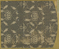 Textile fragment with repeating floral pattern on geometric diaper ground by  - Classic Art canvas print