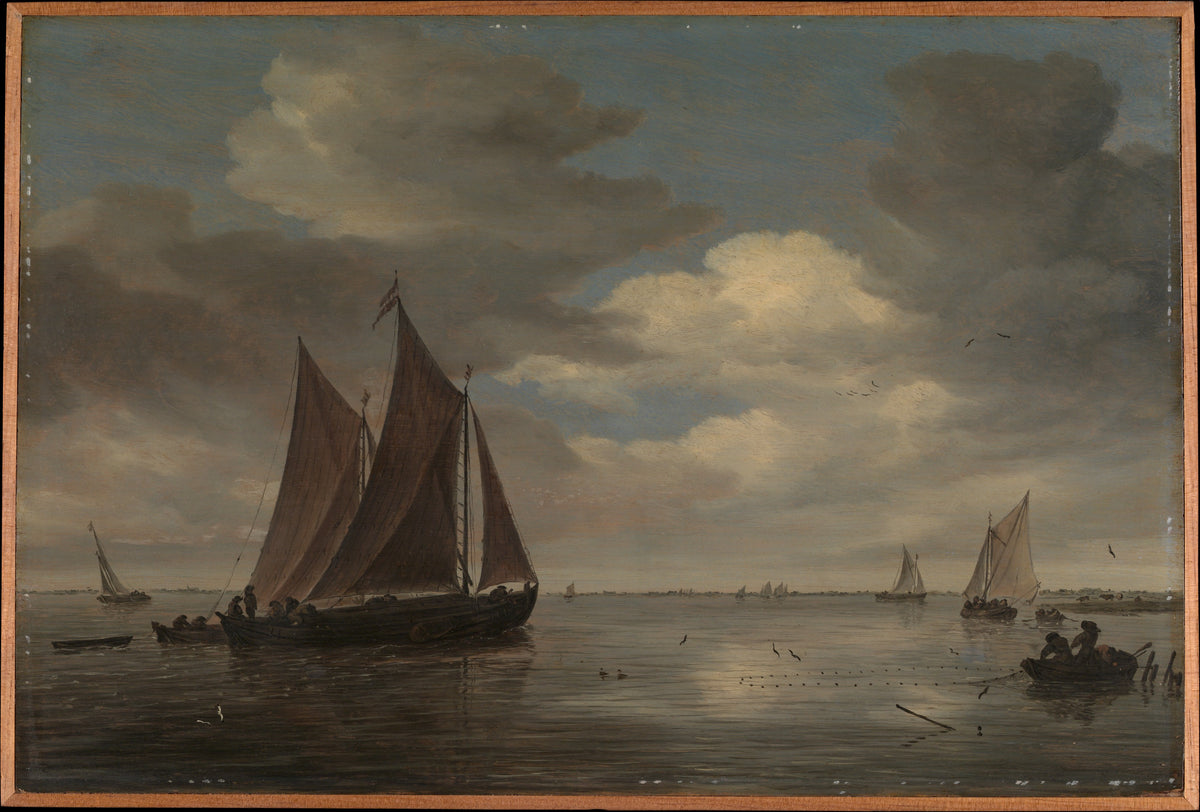 Fishing Boats on a River by Salomon van Ruysdael - Classic Art canvas print
