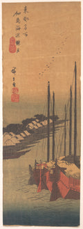 Tsukudajima no Oborozuki by Utagawa Hiroshige - Ukiyo-e canvas print