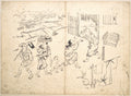Woman Pursuing Sparrow by Okumura Masanobu - Ukiyo-e canvas print