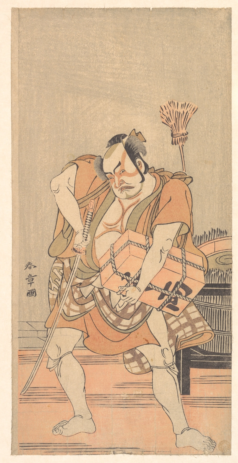 The Actor 2nd Nakamura Sukegoro as a Robber by Katsukawa Shunshō　勝川春章 - Ukiyo-e canvas print