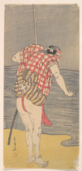 The Actor Otani Hiroemon III as Man Ready to Wade into the Sea with a Drawn Sword by Katsukawa Shunshō　勝川春章 - Ukiyo-e canvas print