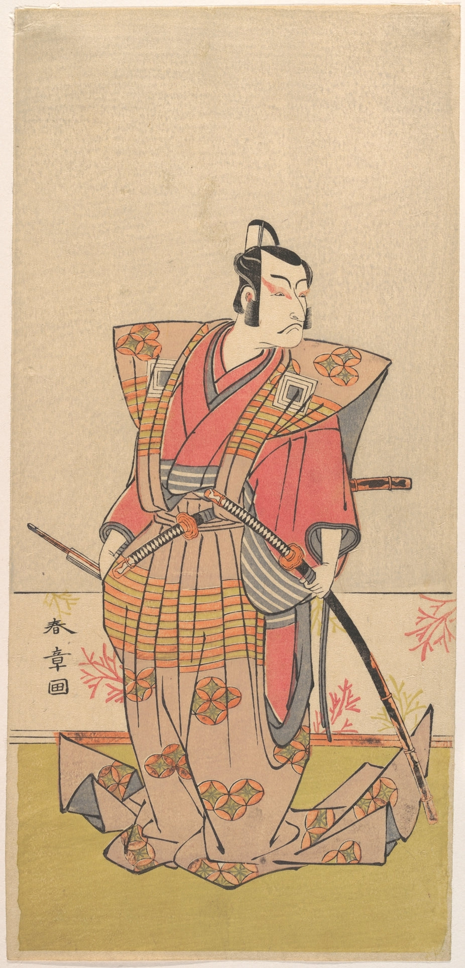 The Actor Ichikawa Danjr V as a Samurai by Katsukawa Shunshō　勝川春章 - Ukiyo-e canvas print