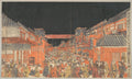 Sakaich Fukiyach Kaomise Yoshibai no Zu by Utagawa Toyoharu - Ukiyo-e canvas print