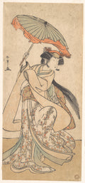The Third Segawa Kikunojo as a Woman Dancing in a Shosa Act by Katsukawa Shunshō　勝川春章 - Ukiyo-e canvas print