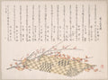 Plum Branches with Flowers and a Rolled Mat by Kubo Shunman - Ukiyo-e canvas print