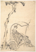 Lady in a Chariot by Katsushika Hokusai - Ukiyo-e canvas print