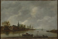 River View with a Village Church by Jan van Goyen - Oil Painting canvas print