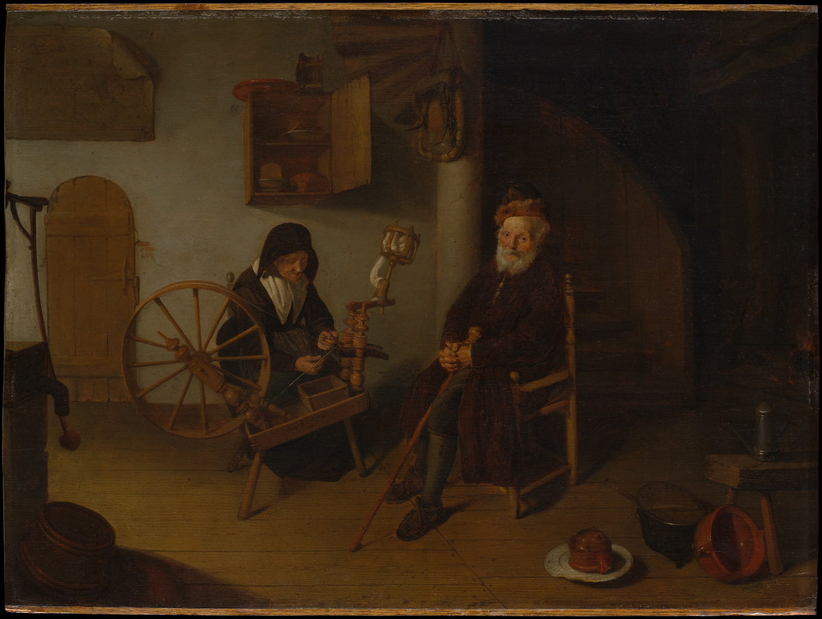 The Spinner by Quirijn van Brekelenkam - Classic Art canvas print