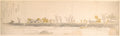 Figures Promenading on a Point of Land Water and Boats in the Foreground by Katsushika Hokusai - Ukiyo-e canvas print